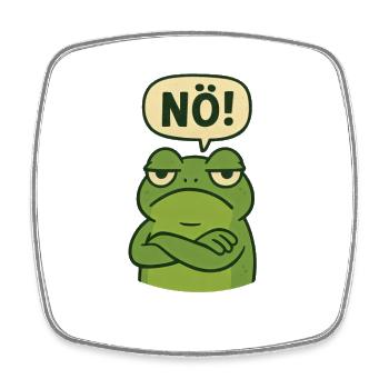 Statement Nope Frog Just No - Square fridge magnet - white - Front