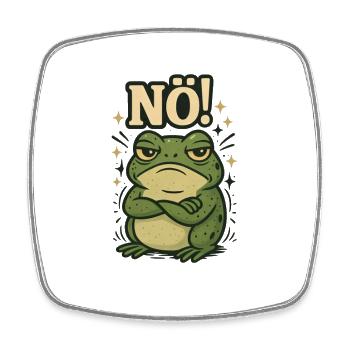 Statement Frosch Nö Fun Design Nein - Viereckiger Kühlschrankmagnet - Weiß - Vorne