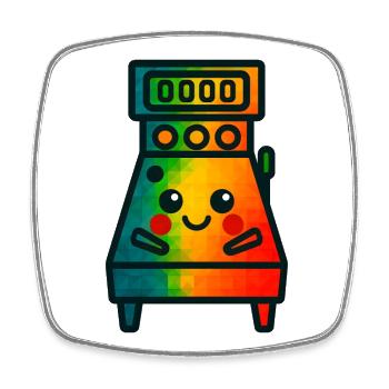 WPAP Polygon Kawaii Stil Baby Flipperautomat - Viereckiger Kühlschrankmagnet - Weiß - Vorne