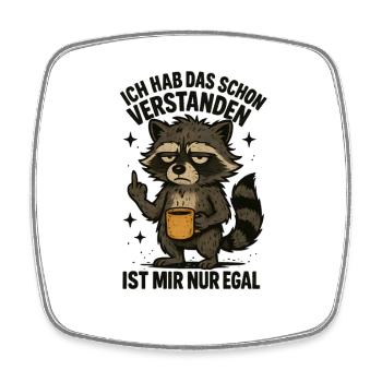 Hab Das Schon Verstanden Ist Mir Nur Egal - Viereckiger Kühlschrankmagnet - Weiß - Vorne