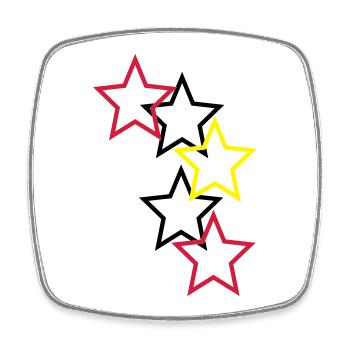 Outlined Stars Three Colors - Square fridge magnet - white - Front