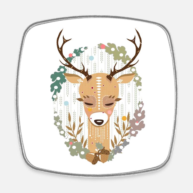 Un cerf dans la forêt - Magnet carré - blanc