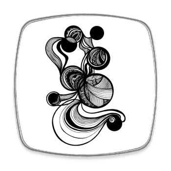 CIRCLES - Square fridge magnet - white - Front