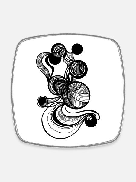 CIRCLES - Magnet carré - blanc