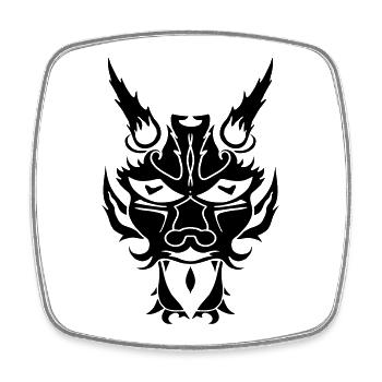 The demon - Square fridge magnet - white - Front