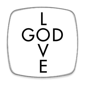 Liebe Gott - Viereckiger Kühlschrankmagnet - Weiß - Vorne