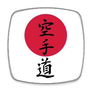 Karate - Viereckiger Kühlschrankmagnet - Weiß - Vorne