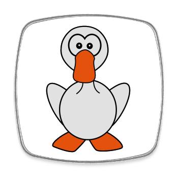 Gans - Viereckiger Kühlschrankmagnet - Weiß - Vorne
