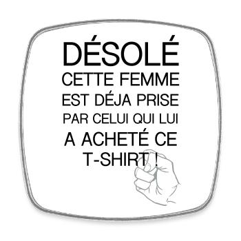 desole femme prise - Magnet carré - blanc - Devant