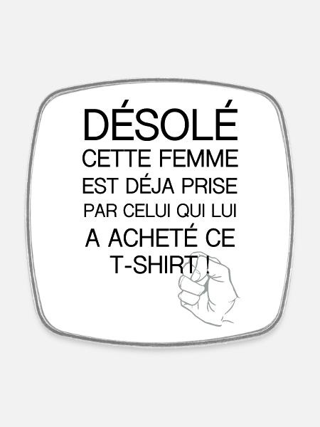 desole femme prise - Magnet carré - blanc