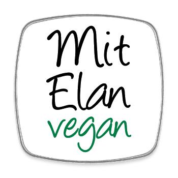 Mit Elan vegan Veganer, Geschenk, Spruch, Fun - Viereckiger Kühlschrankmagnet - Weiß - Vorne