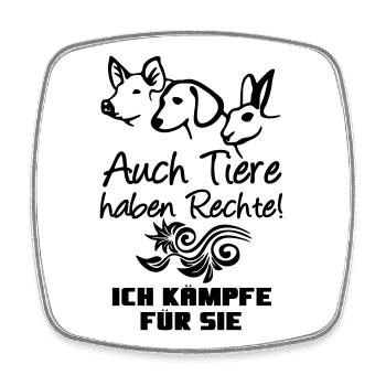 Tiere Tier Rechte Tierschutz vegan Geschenk - Viereckiger Kühlschrankmagnet - Weiß - Vorne
