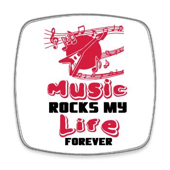 Music rocks my Life Musik Spruch Band Geschenk - Viereckiger Kühlschrankmagnet - Weiß - Vorne