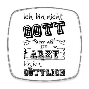 Göttlicher Arzt Geschenk - Viereckiger Kühlschrankmagnet - Weiß - Vorne
