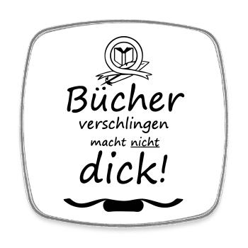 Bücher Spruch Buch Lesen Leser Geschenk - Viereckiger Kühlschrankmagnet - Weiß - Vorne