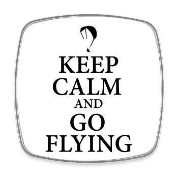 Keep calm go flying - Viereckiger Kühlschrankmagnet - Weiß - Vorne