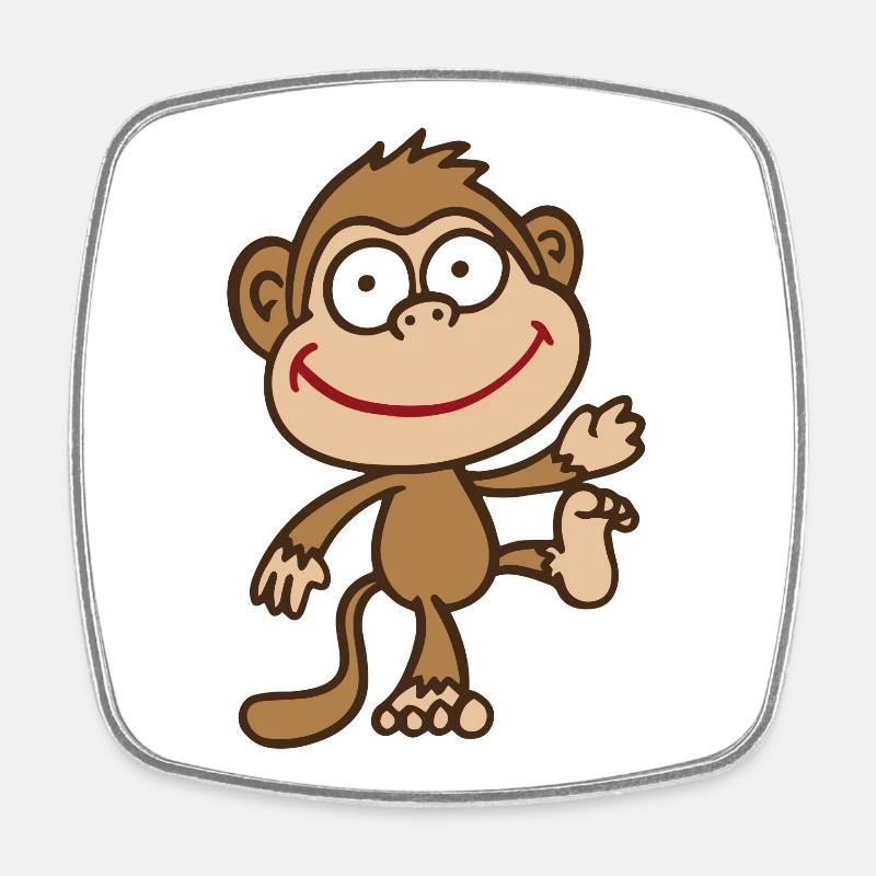 monkey - Square fridge magnet - white