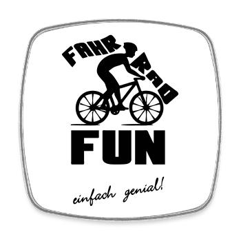 Fahrrad Fun Radfahrer Rad Sport Freizeit Geschenk - Viereckiger Kühlschrankmagnet - Weiß - Vorne