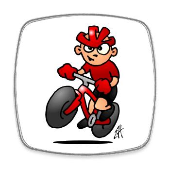 VTT - Magnet carré - blanc - Devant
