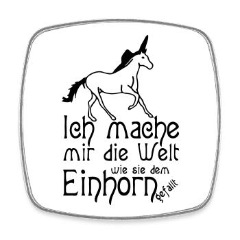 Einhorn Welt Einhörner Fantasy lustig Geschenk - Viereckiger Kühlschrankmagnet - Weiß - Vorne