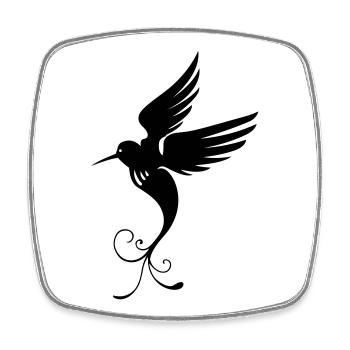 Kolibri (02) - Viereckiger Kühlschrankmagnet - Weiß - Vorne