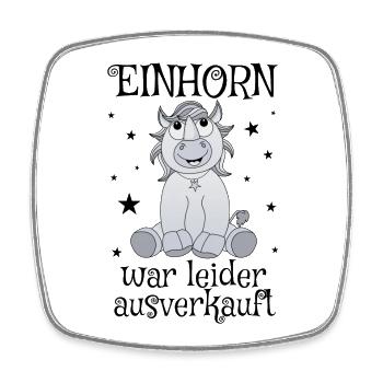 Nashorn - Einhorn war leider ausverkauft - Viereckiger Kühlschrankmagnet - Weiß - Vorne