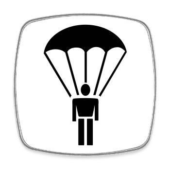6061912 125958675 Fallschirmspringer - Viereckiger Kühlschrankmagnet - Weiß - Vorne