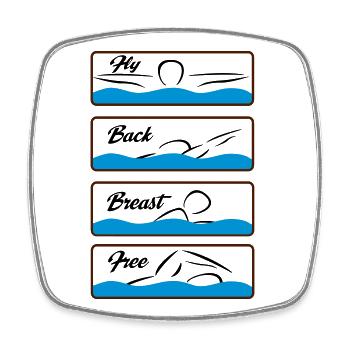 schwimmen - Viereckiger Kühlschrankmagnet - Weiß - Vorne