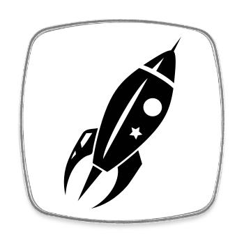 A rocket when departing - Square fridge magnet - white - Front