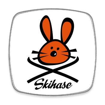 2541614 15935857 skihase - Viereckiger Kühlschrankmagnet - Weiß - Vorne