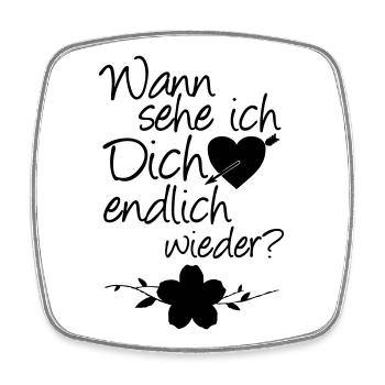 Wiedersehen Liebe, Spruch, Geschenk - Viereckiger Kühlschrankmagnet - Weiß - Vorne