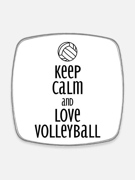 keep calm and love volleyball / love volleyball - Square fridge magnet - white