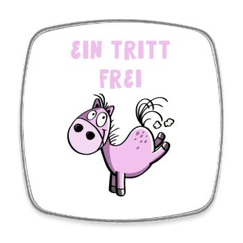 Ein Tritt Frei Pferdchen - Viereckiger Kühlschrankmagnet - Weiß - Vorne