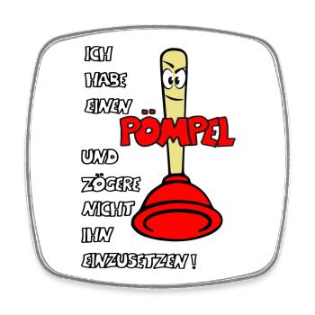 Pömpel - Viereckiger Kühlschrankmagnet - Weiß - Vorne