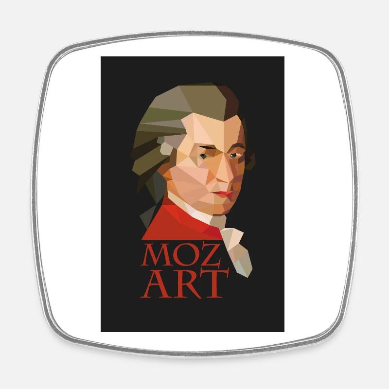 Mozart - Magnet carré - blanc