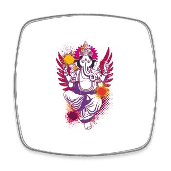 Ganesha coloré votre dieu de la chance - Magnet carré - blanc - Devant