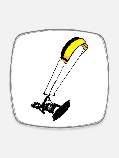kite-surf - Square fridge magnet - white