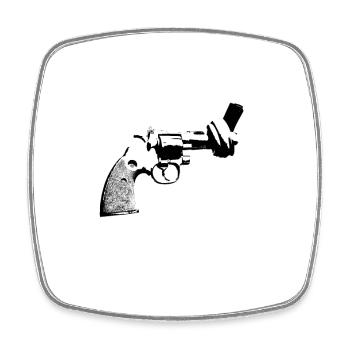 pistol ukraine peace poster poster No war anti - Square fridge magnet - white - Front