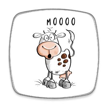 Mooo Kuh Comic - Kühe - Viereckiger Kühlschrankmagnet - Weiß - Vorne
