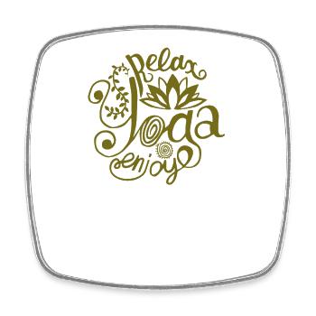 Yoga Relax Tshirt und Freude bei den Yogaübungen - Viereckiger Kühlschrankmagnet - Weiß - Vorne