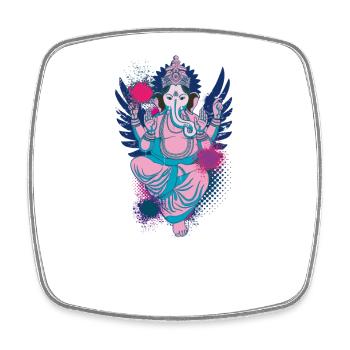 Ganesha dein Glücksgott macht den WEG frei - Viereckiger Kühlschrankmagnet - Weiß - Vorne