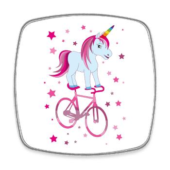 Artistic Cycling, Artistic Cycling, Indoor Cycling, Unicorn - Square fridge magnet - white - Front