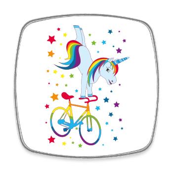 Artistic Cycling, Artistic Cycling, Indoor Cycling, Unicorn - Square fridge magnet - white - Front