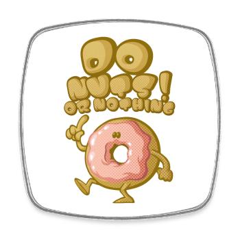 Do nuts - Square fridge magnet - white - Front