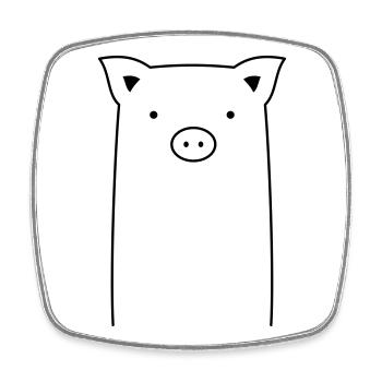 Porc truie porcelets idée cadeau - Magnet carré - blanc - Devant