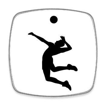 Volleyball - Viereckiger Kühlschrankmagnet - Weiß - Vorne