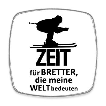 Ski Skifahren Skifahrer Sport Winter Geschenk - Viereckiger Kühlschrankmagnet - Weiß - Vorne