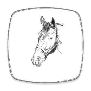 Horse - Square fridge magnet - white - Front
