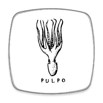 PULPO - octopus octopus tapas - Square fridge magnet - white - Front