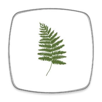 Think Green Farn Naturfreunde T-Shirt - Viereckiger Kühlschrankmagnet - Weiß - Vorne